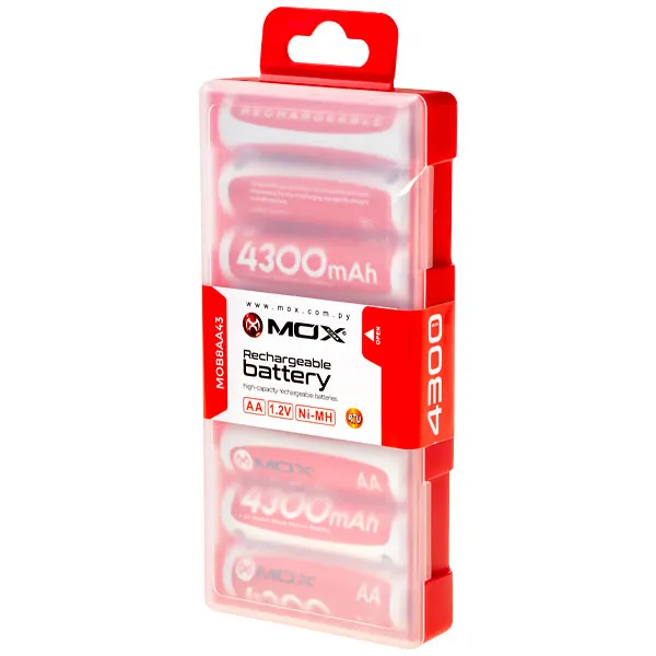 PILHA MOX RECARREGAVEL MOB8AAA43 4300MAH AA C/8UNIDADES