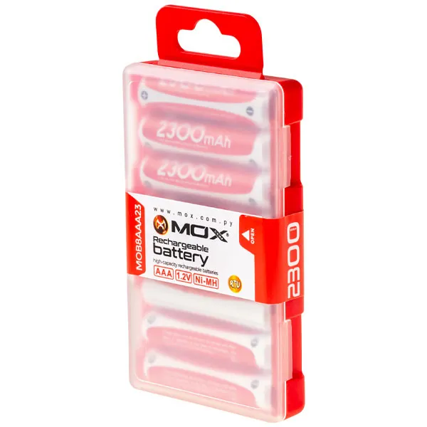 PILHA MOX RECARREGAVEL MOB8AAA23 2300MAH AAA C/8UNIDADES