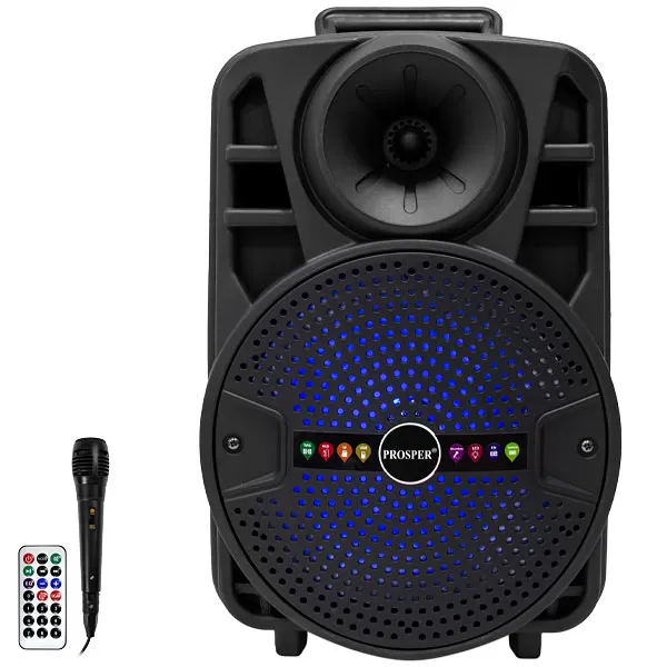 CAIXA KARAOK PROSPER P1087 USB BLUETOOTH 1MICROFONE 2000WATTS PRETO