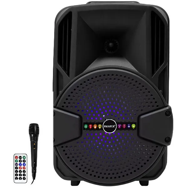 CAIXA KARAOK PROSPER P1088 USB BLUETOOTH 1MICROFONE 2000WATTS PRETO