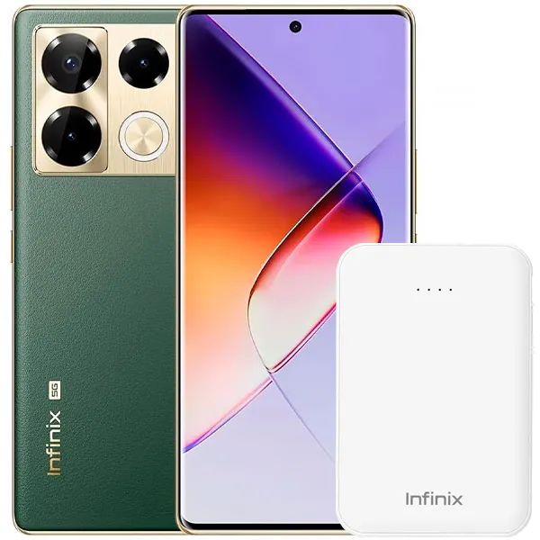 Smartphone Infinix NOTE 40 Pro+ 5G NFC Dual SIM de 256GB/12GB RAM de 6.78" 108+2+2MP/32MP - Green + Carregador Portátil Wireless