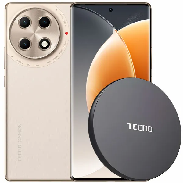 Smartphone TECNO Camon 30S Pro CLA6 NFC Dual SIM de 256GB/8GB RAM de 6.78" 50+2MP/50MP - Pearl Gold+ Carregador Wireless