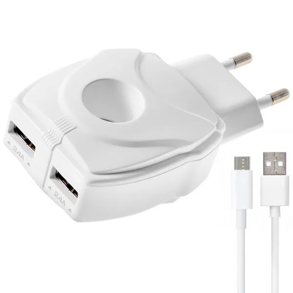 CARREGADOR  USB MICRO-USB P/ CELULAR MOXOM MX-HC62 2SAIDA BRANCO