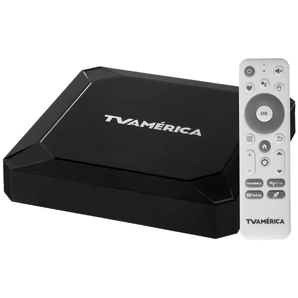Receptor FTA TVAMÉRICA B15-Plus 4K Ultra HD com IPTV de 32GB/4GB RAM - Preto