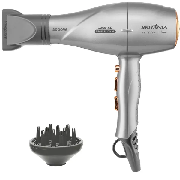 Secador de Cabelo Britânia BSC2050 2.000 watts 127V ~ 60 Hz - Cinza