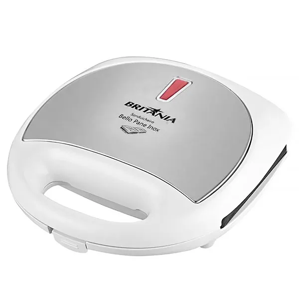 Sanduicheira Britânia Bello Pane Inox 750 watts 127V ~ 60Hz - Branca/Prata