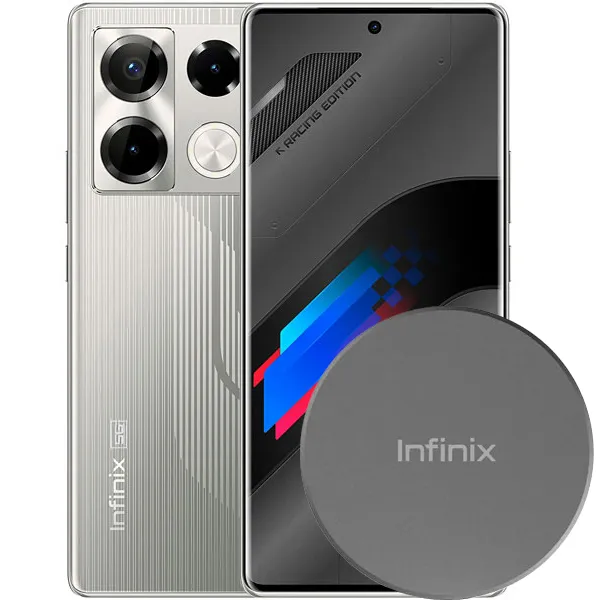 Smartphone Infinix NOTE 40 Pro+ 5G NFC Dual SIM de 256GB/12GB RAM de 6.78" 108+2+2MP/32MP - Grey + Carregador Wireless