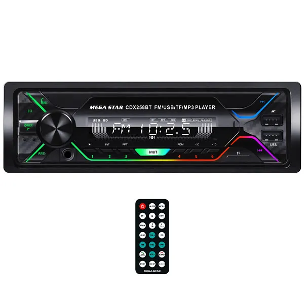 TOCA RADIO MEGASTAR CDX258BT BLUETOOTH USB M.SD FM PRETO