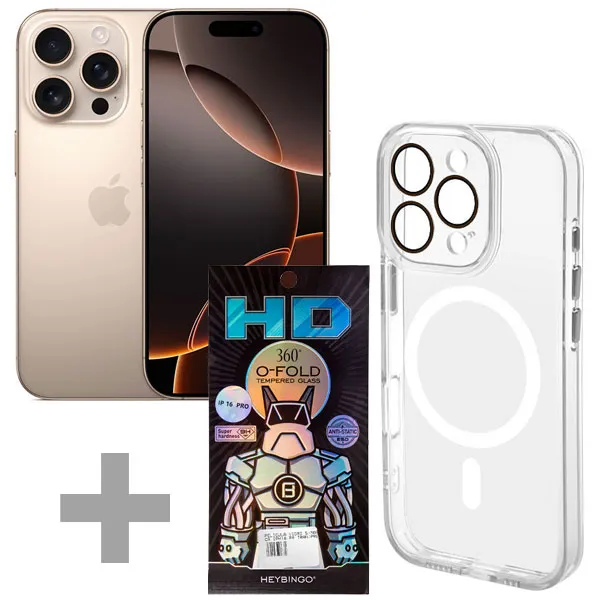 CEL IPHONE 16 PRO ESIM 6.3"  8+128 A3083 DESERT TIT+CAPA MAGSAF3+PE GL