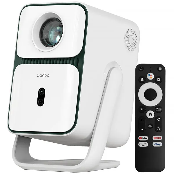 Projetor Wanbo T2 Ultra WPD24 de 500 Lúmens com HDMI e USB Bivolt - Branco