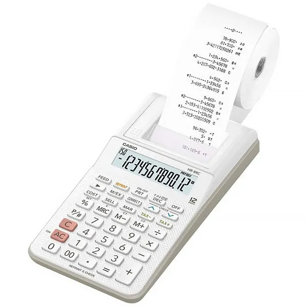 CALCULADORA CASIO HR-8RC-WE BOBINA 12 DIGITOS BRANCO SG