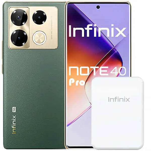 Smartphone Infinix NOTE 40 Pro 5G NFC Dual SIM de 256GB/8GB RAM de 6.78" 108+2+2MP/32MP - Vintage Green + Cargador Portátil Wireless