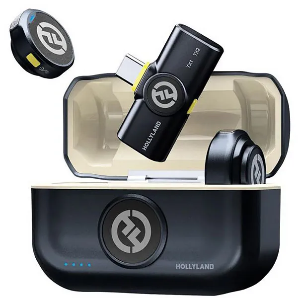 MICROFONE LAPELA HOLLYLAND LARK M2(2TX+1RX)WIRE USB-C ANATEL PRETO