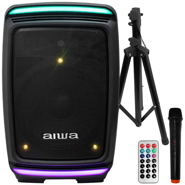 Caixa de Som Aiwa AWSP14TW 14" 1.000 watts P.M.P.O com Bluetootth e USB Bivolt - Preto
