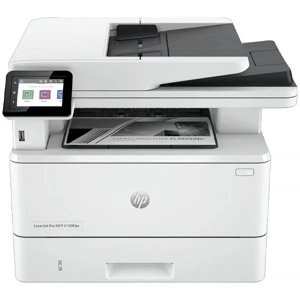 Impressora Multifuncional HP LaserJet Pro MFP 4103fdw 4 em 1 com Wi-Fi 100 - 127 V ~ 50/60 Hz - Branca/Cinza
