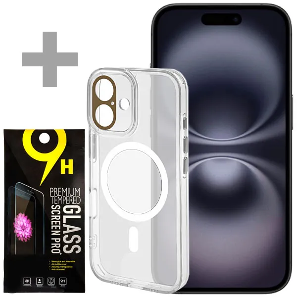 CEL IPHONE 16 6.1" 8GB+128GB A3287  BLACK +CAPA MAGSAF 2 TR/BR +PEL GL