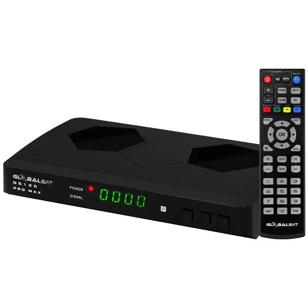 RECEPTOR FTA GLOBALSAT GS120 PRO MAX WIFI EMBUTIDO PRETO
