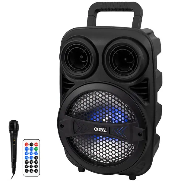 CAIXA KARAOK COBY CY3360-830D USB BLUETOOTH 1MICROFONE 2000WATTS PRETO