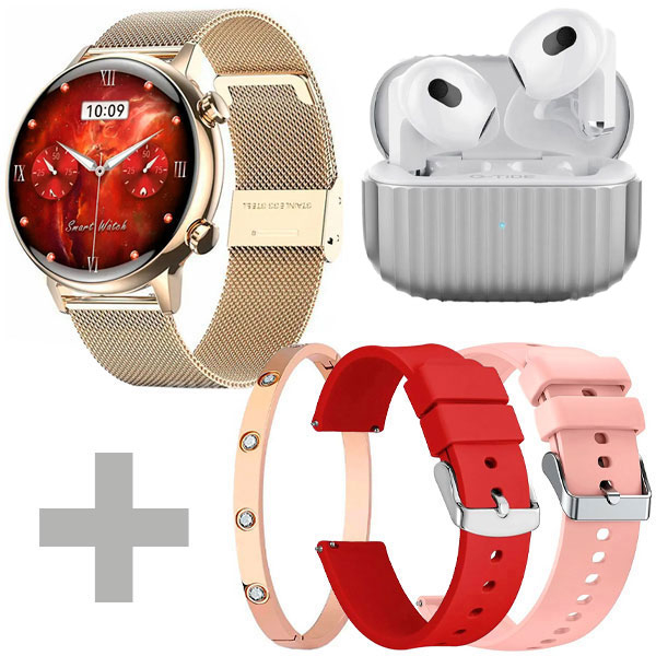 RELOGIO G-TIDE ROMANCE LADY TIME AMOLED SMART WATCH DOURA+FONE H21 SIL