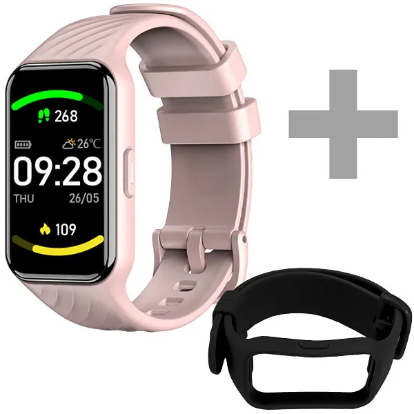 Smartwatch Blackview R10 com Bluetooth - Rosa + Pulseira