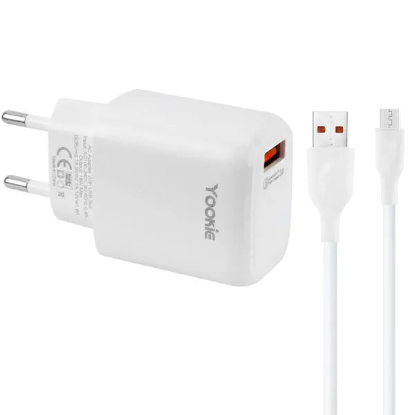 CARREGADOR  USB MICRO-USB P/ CELULAR YOOKIE EI2Y 1SAIDA BRANCO