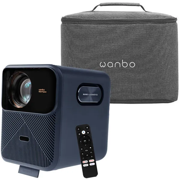 Projetor Wanbo Mozart 1 Pro WPB84 de 900 ANSI Lúmens com Wi-Fi/Bluetooth Bivolt - Dark Blue + Bolsa de transporte