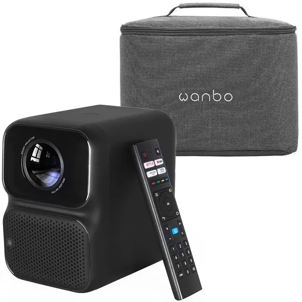 PROJETOR WANBO TT 650LUMENS HDMI PORTATIL PRETO +BOLSA