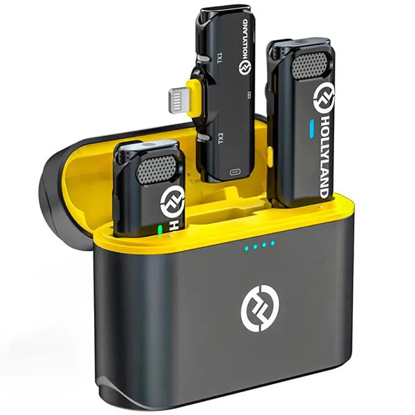 MICROFONE LAPELA HOLLYLAND LARK C1 DUO(2TX+1RX) WIRELESS LIGHTNING PRE
