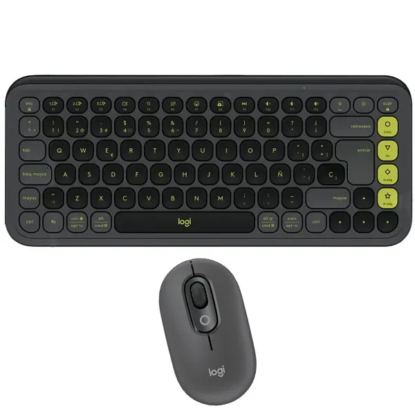 TECLADO LOGITECH POP ICON COMBO ESPANHOL+MOUSE PRETO/CINZA