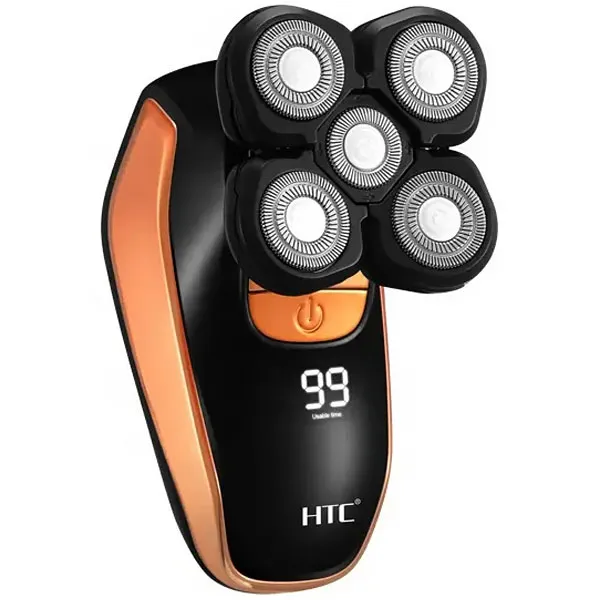 BARBEADOR HTC GT-623 5CABECAS RECARREGAVEL PRETO/LARANJA