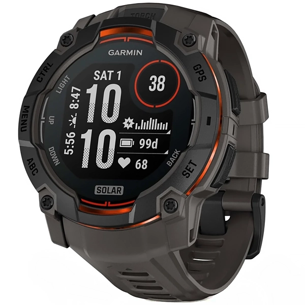 RELOGIO GARMIN INSTINCT 3 SOLAR 50MM SMART WATCH 010-02935-00 PRE/CIN