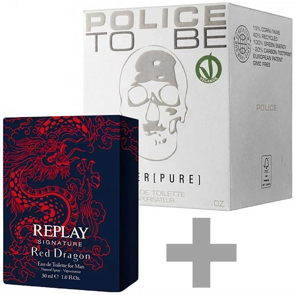 Kit Perfume Unissex POLICE To Be Super [Pure] EDT 125 ml + Perfume Replay Signature Red Dragon EDT 30 ml