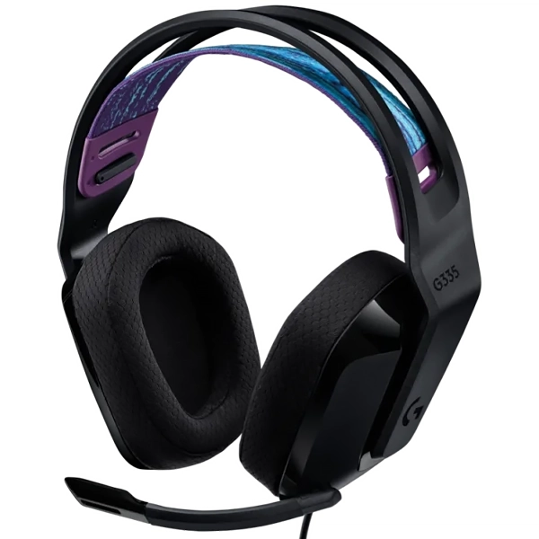 FONE LOGITECH GAMER G335 WIRED GAMING C/MICROFONE ARCO PRETO