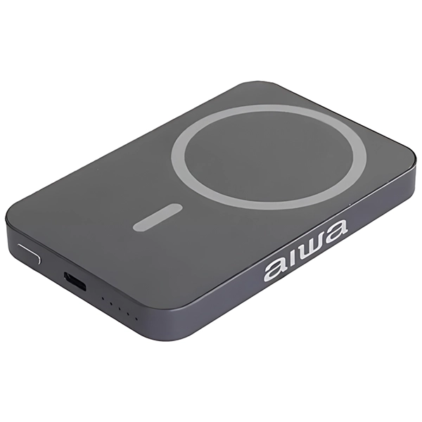 CARREGADOR PORTATIL USB-C AIWA AW-PBF5W MAGNETIC 5000MAH 1SAIDA CINZA