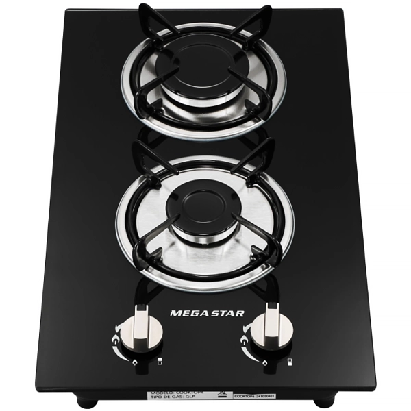 FOGAREIRO MEGASTAR COOKTOP4 GAS 2FOGAO 220V/50/60HZ PRETO