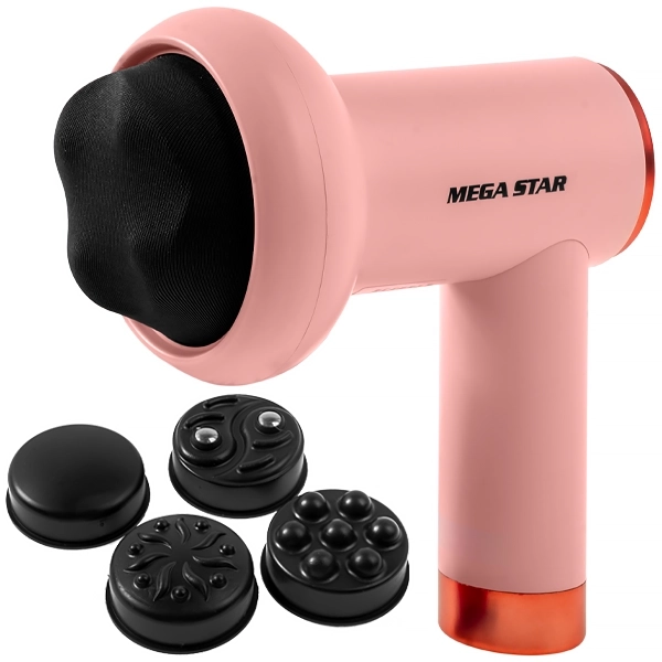 MASSAGEADOR MEGASTAR FMA4R 5CABECAS RECARREGAVEL 2V ROSA