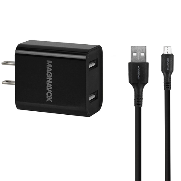 CARREGADOR  USB MICRO-USB P/ CELULAR MAGNAVOX MAC4112 2SAIDA PRETO