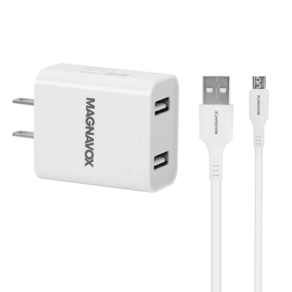 CARREGADOR  USB MICRO-USB P/ CELULAR MAGNAVOX MAC4122 2SAIDA BRANCO