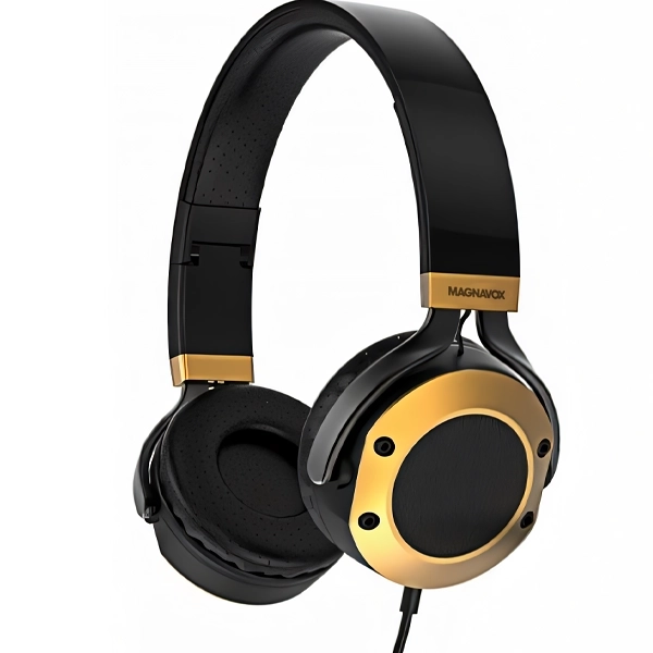 FONE MAGNAVOX MHP5131 WIRED C/MICROFONE ARCO PRETO/DOURADO