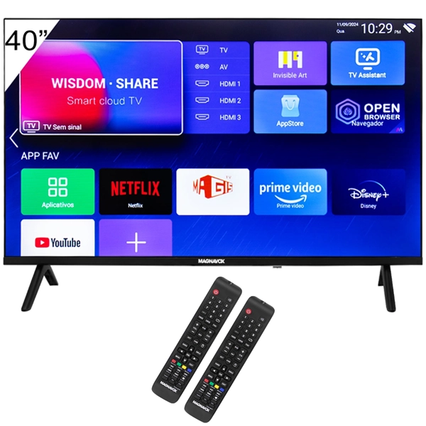 TV  MAGNAVOX 40" 40MEZ443 LED SMART HD ANDROID 14 +CONVERSOR