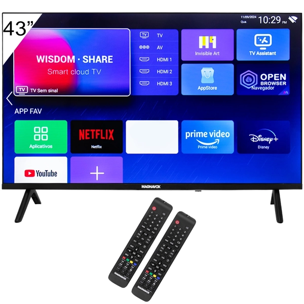 TV  MAGNAVOX 43" 43MEZ443 LED SMART FULL HD ANDROID 14 +CONVERSOR
