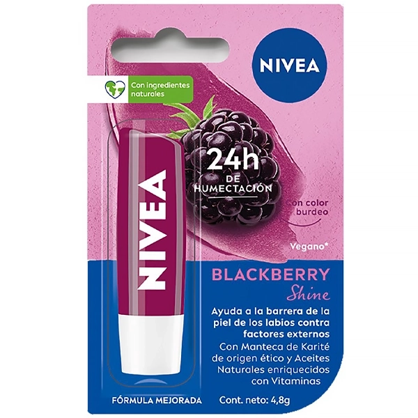 PROTETOR LABIOS NIVEA BLACKBERRY SHINE 4.8G (764546)