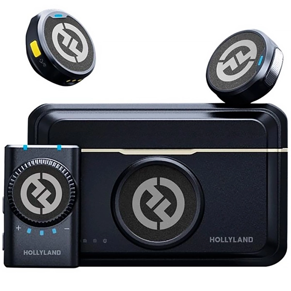 MICROFONE LAPELA HOLLYLAND LARK M2(2TX+1RX)WIRELESS CAMERA PRETO