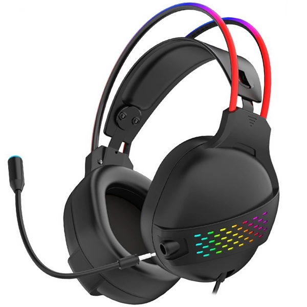 Headset Gaming Satellite GH-533 com USB/3.5 mm para PC/PS4/Smartphone e Tablet - Preto