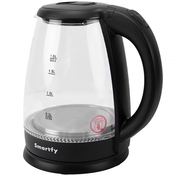 JARRA ELETRICA SMARTFY JE01V VIDRO 1.8L 220V/50/60HZ PRETO/TRANSPAREN