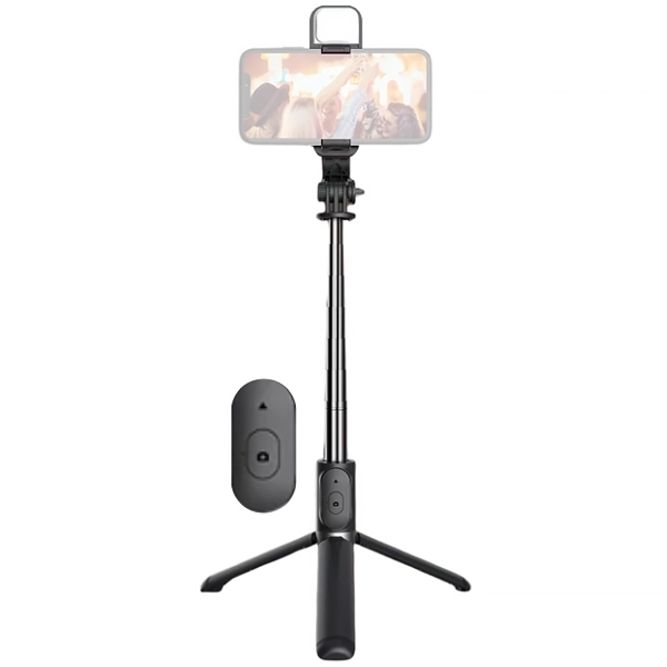 BASTAO MOX MO-SS26 SELFIE BLUETOOTH TRIPOD LED PRETO