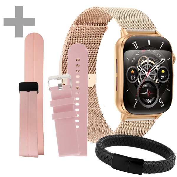 RELOGIO G-TIDE S6 PRO AMOLED SMART WATCH DOURADO/ROSA