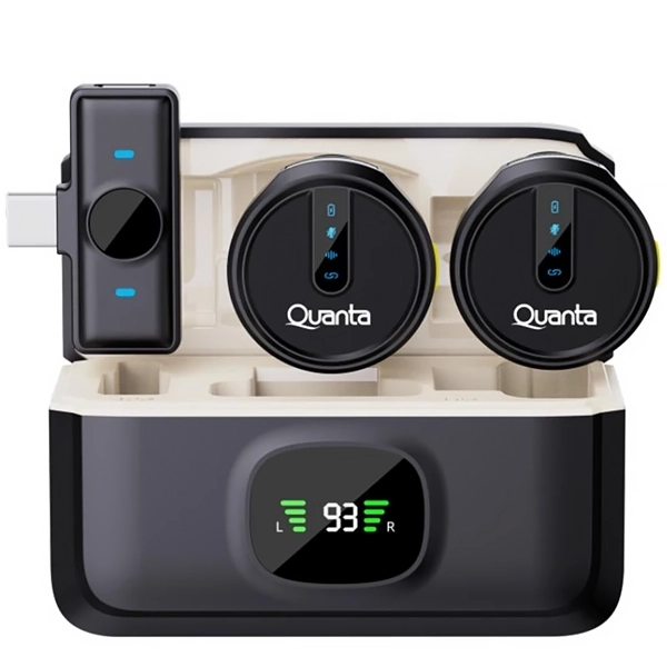 MICROFONE  P/ CELULAR QUANTA QTMDM30 WIRELESS USB-C PRETO