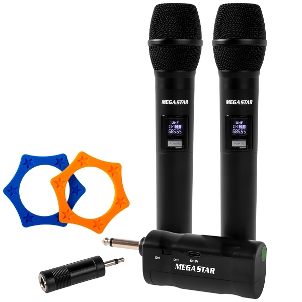 MICROFONE MEGASTAR MIC2208 SEM/FIO USB PRETO