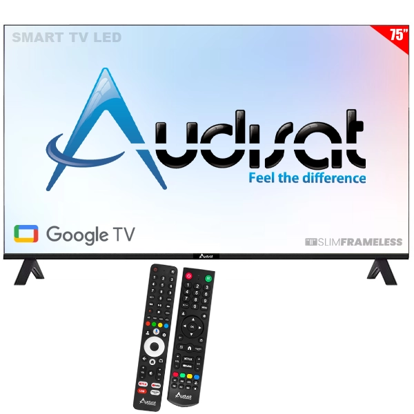 TV  *AUDISAT 75"AD-75GO GOOGLE TV (2026)(1ANO GAR) 2CONTRO 4K ULTRA HD